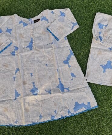 Sky Petal Kids Blue & White Floral Lawn 2-Piece Set