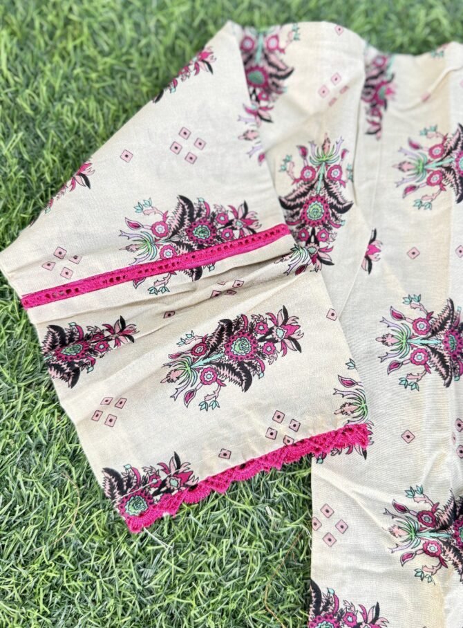 Blossom Bloom Kids Beige & Pink Lawn 2-Piece Set - Image 3