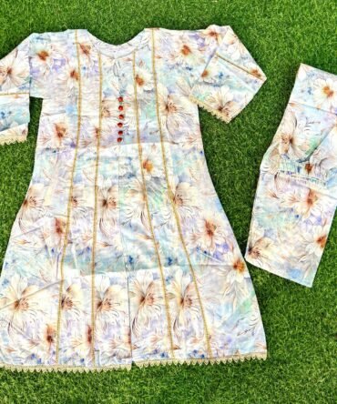 Pastel Bloom Lawn 2-Piece Set – Soft Florals & Summer Comfort