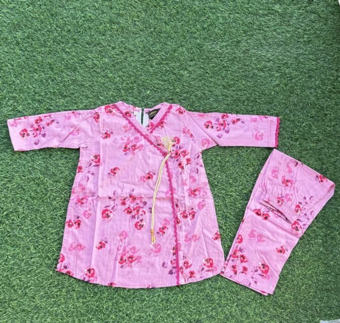 Blossom Pink Floral Lawn 2-Piece for Girls