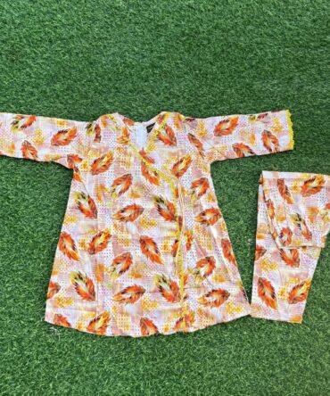 Sunburst Feather Print Lawn 2-Piece for Girls