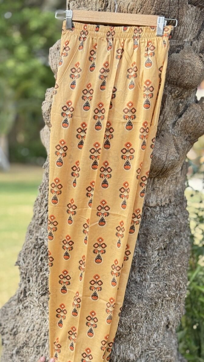 Women's Mustard Floral Lawn Co Ord Set - Summer Ethnic Wear - Image 2