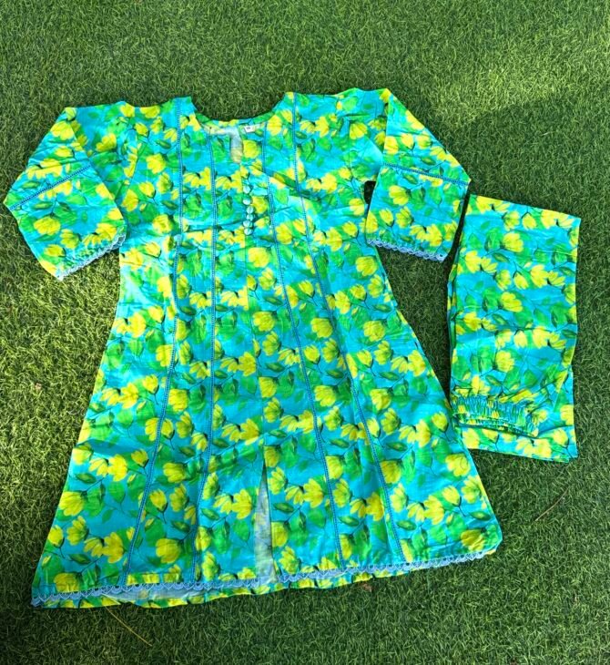 Lime Petal Kids Lawn 2-Piece Suit